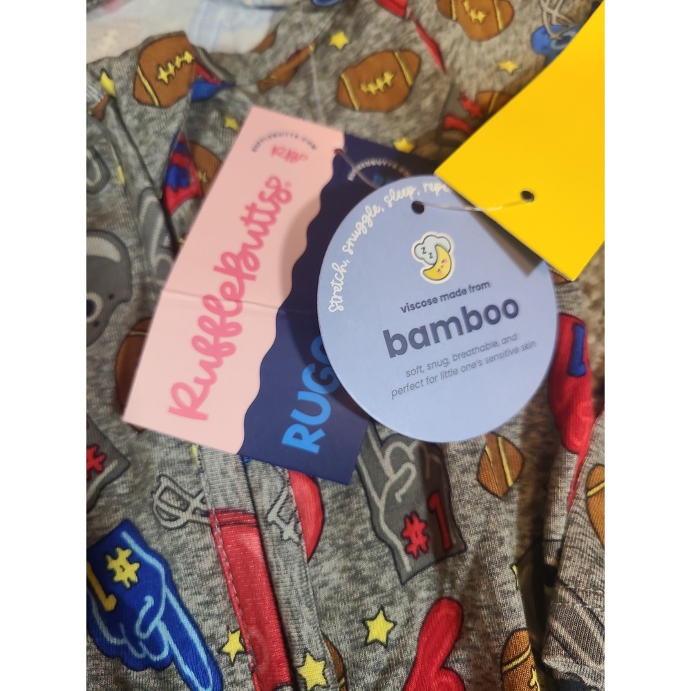 NWT RuggedButts Football Zipper Romper‎ Bamboo size 12-18m - Picture 3 of 4